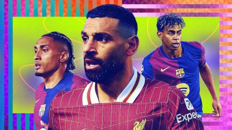 ESPN年度20大邊鋒：薩拉赫最佳，亞馬爾第2，梅西第8&杜埃第14