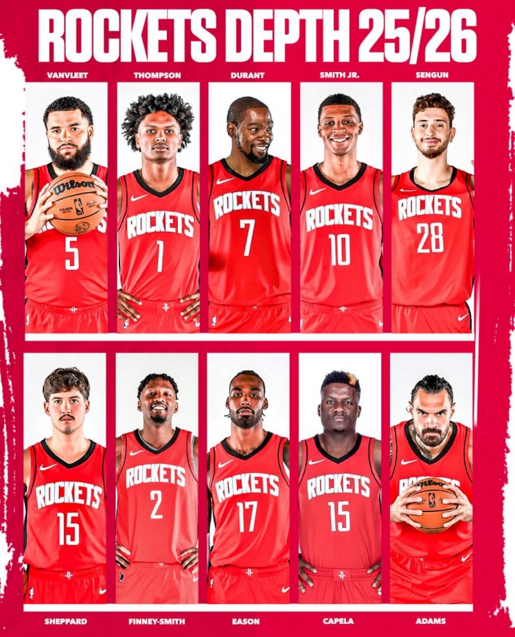 美媒：火箭擁有NBA最強(qiáng)的前場陣容 上賽季他們大部分時(shí)間比勇士強(qiáng)