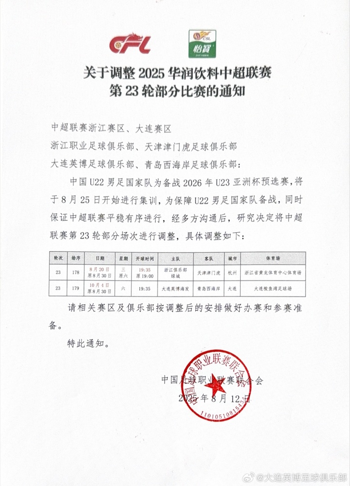 中超賽程因U23亞預賽調(diào)整，媒體人：這種賽程調(diào)整真的有必要嗎？