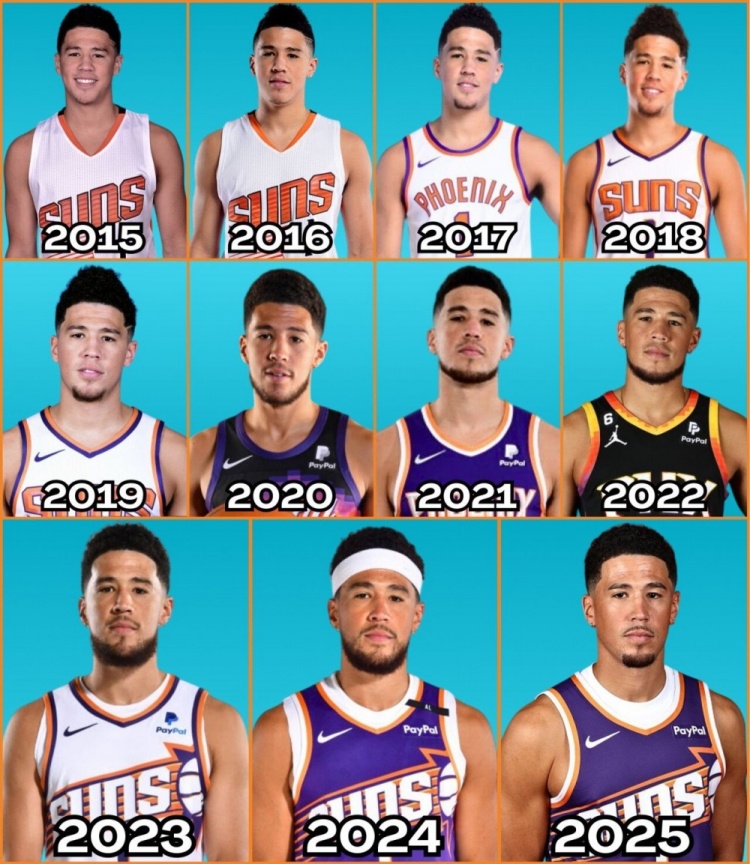 2015-2025歷年媒體日照片！布克眼中的光芒在逐漸褪去