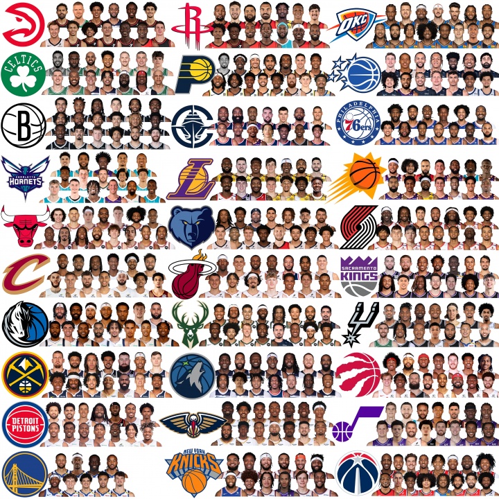勇士亮了！NBA30隊(duì)最新完整陣容大圖來了！看看你的主隊(duì)！