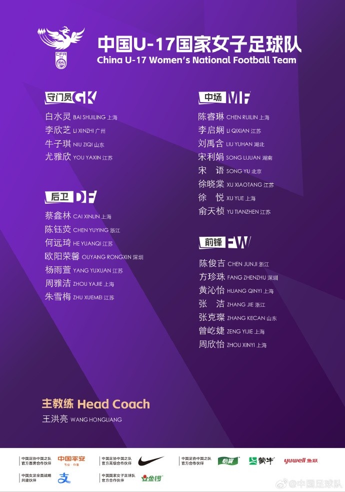 U17女足將在摩洛哥組織第七期集訓(xùn)，并參加U17女足世界杯